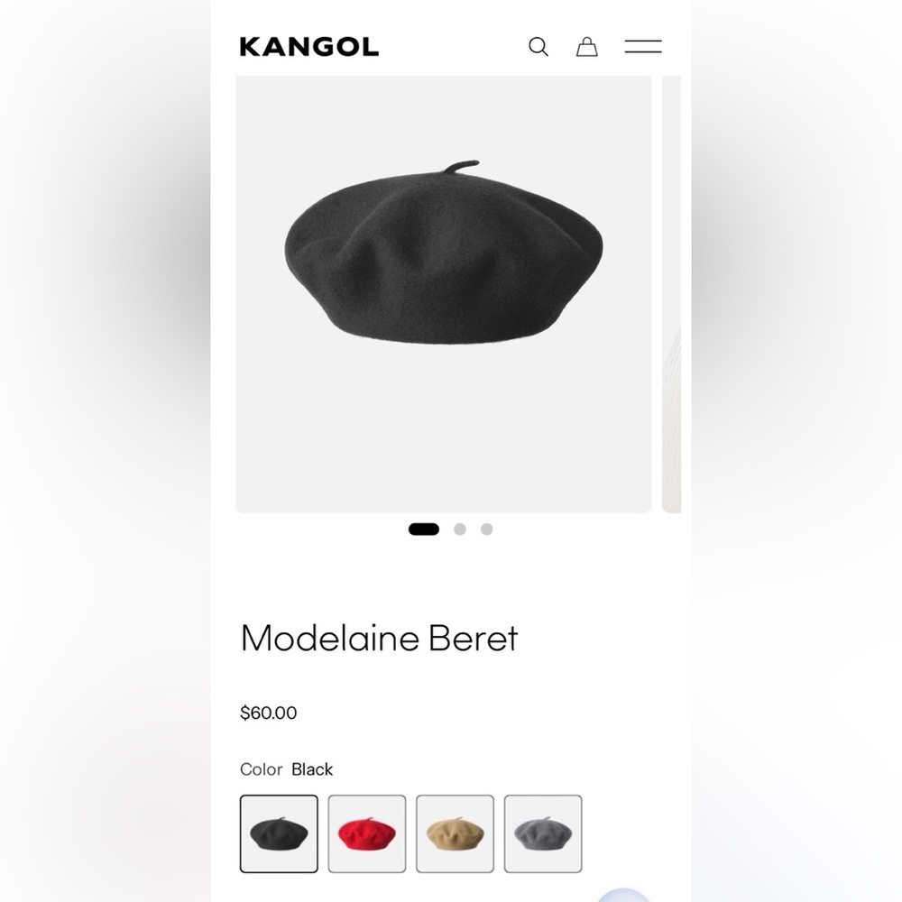 Kangol Classic Black wool xl  Beret England vintage mens or womens